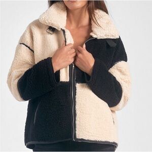Elan Black and Cream Teddy Jacket
